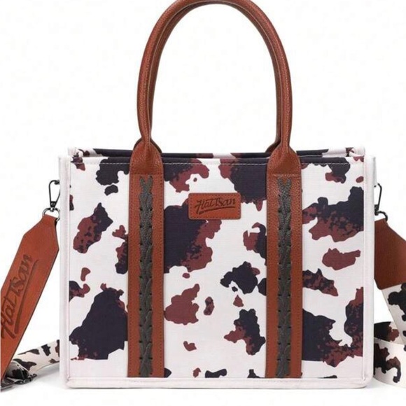 Haltson Cow Print Tote Bag - Picture 2 of 2